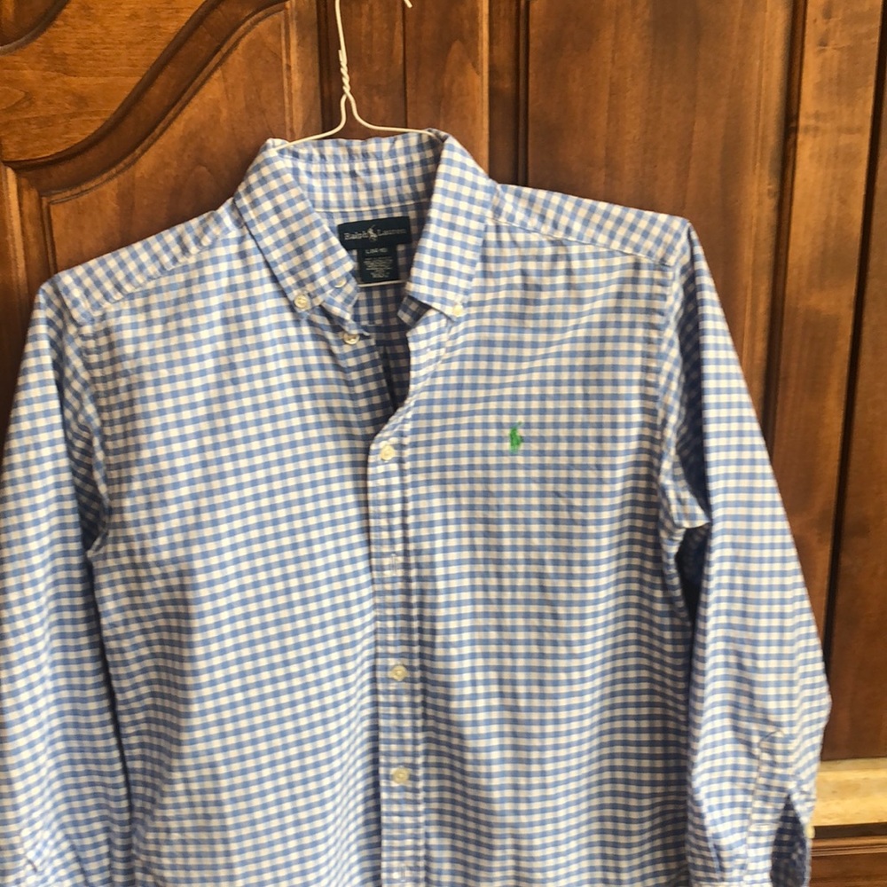 Ralph Lauren boys gingham shirt. Size 14-16